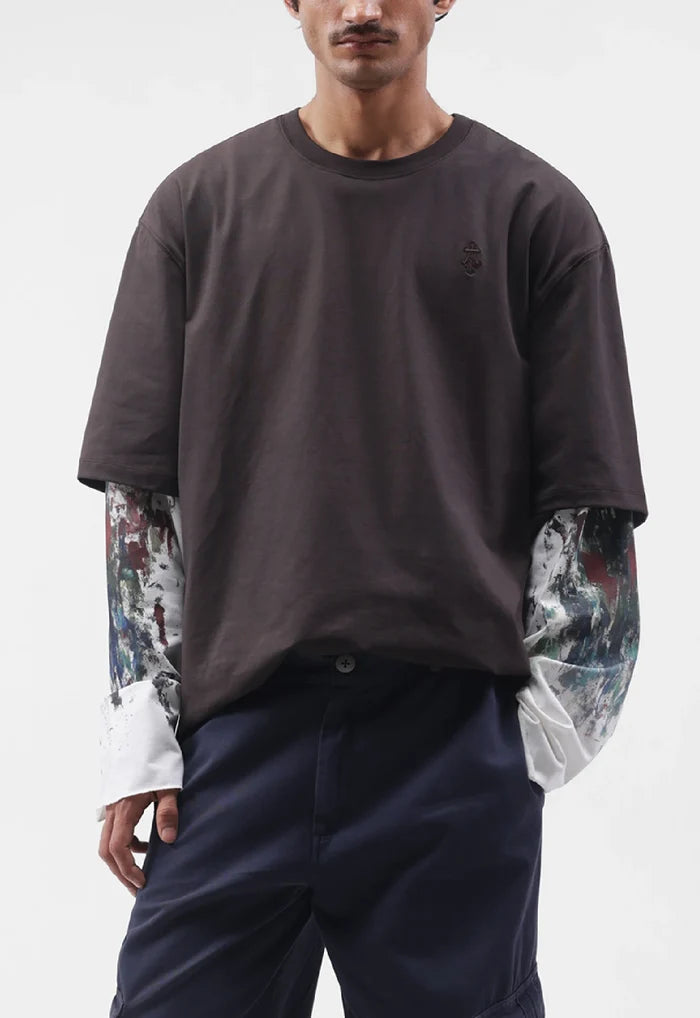 Paint Splatter Long Sleeve Oversized Tee