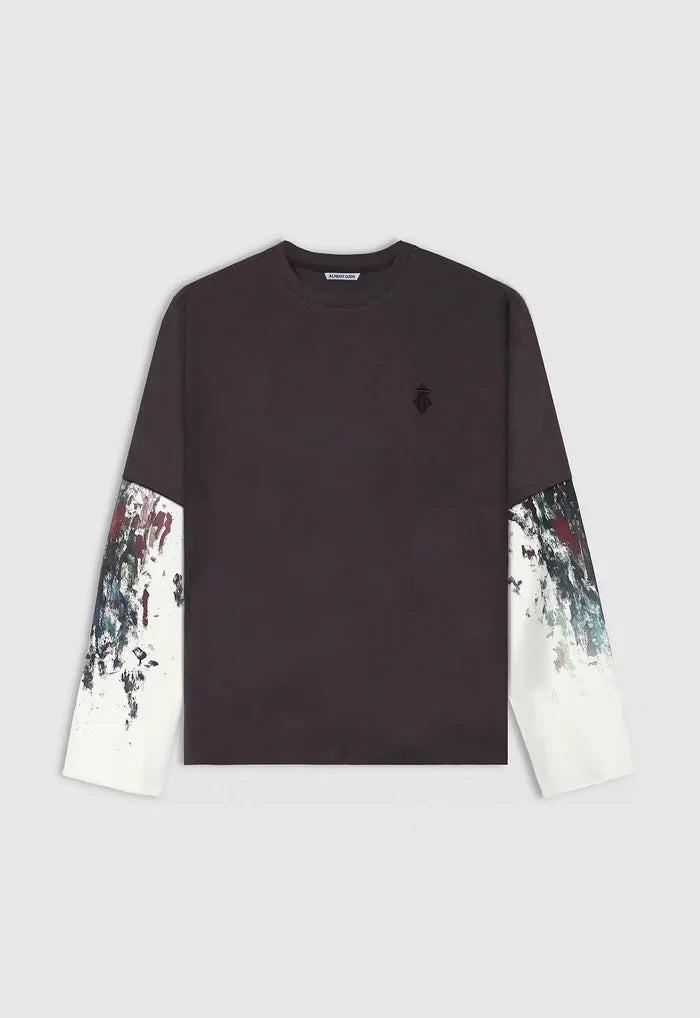 Paint Splatter Long Sleeve Oversized Tee
