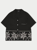 PALM EMBROIDERY SHIRT - BLACK