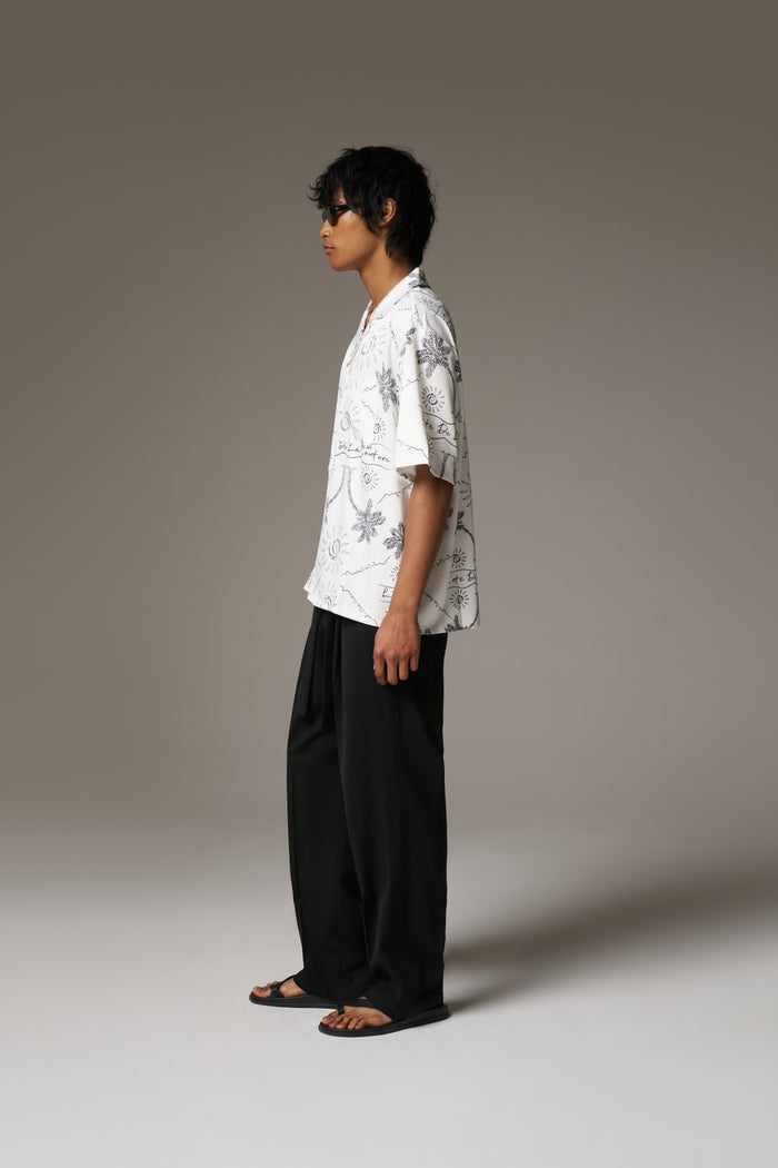 PALM PRINT SHIRT - WHITE