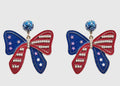 Patriotic Bow Enamel Earrings