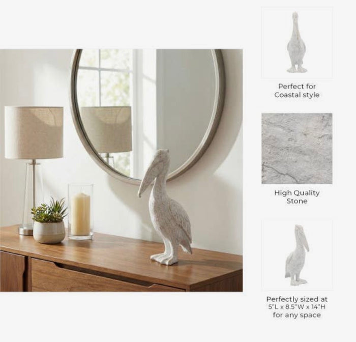 Pelican White Ceramic Standing