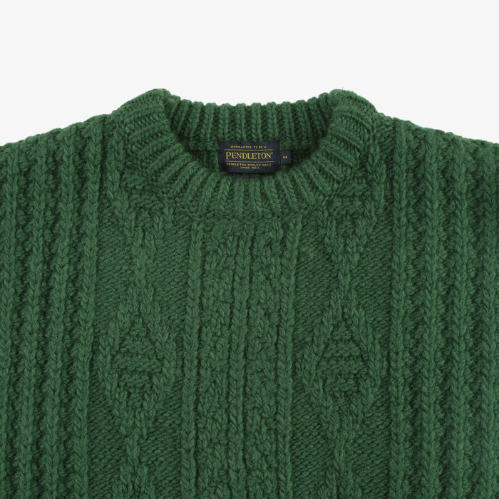 Pendleton Cable Knit Sweater - Pine Green