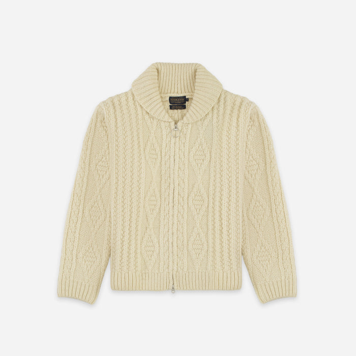 Pendleton Hoop Zip Cardigan - Cream