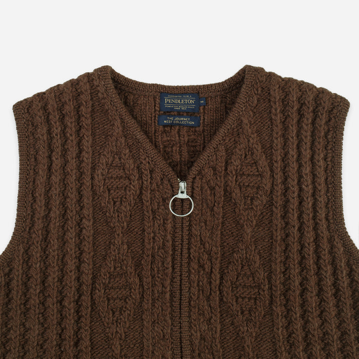 Pendleton Hoop Zip Vest - Brown