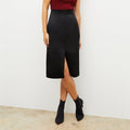 Image of a woman wearing the Penny Skirt in Black | Lead