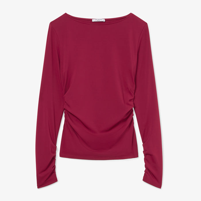 packshot image of the percy top in grenache