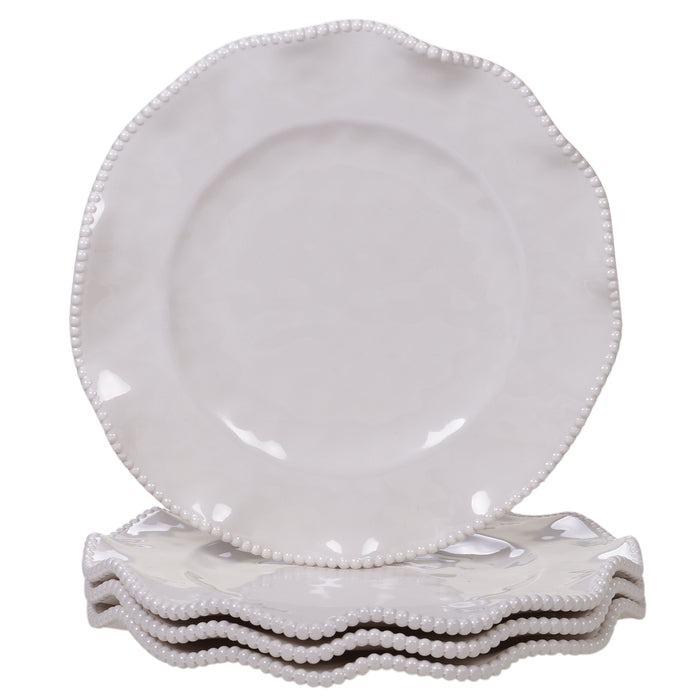 Perlette Cream Melamine Dinner Plate
