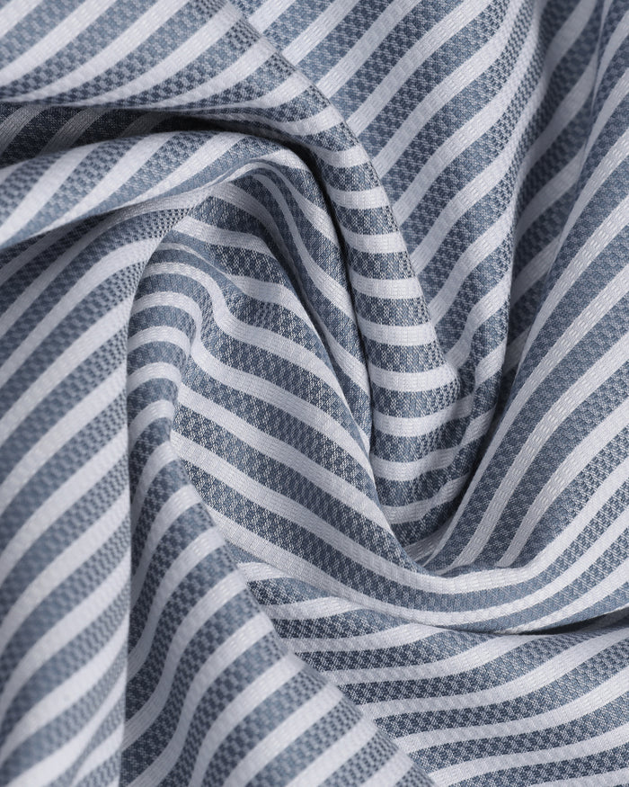 Petrol Blue Non Iron Stripe Shirt - Radius