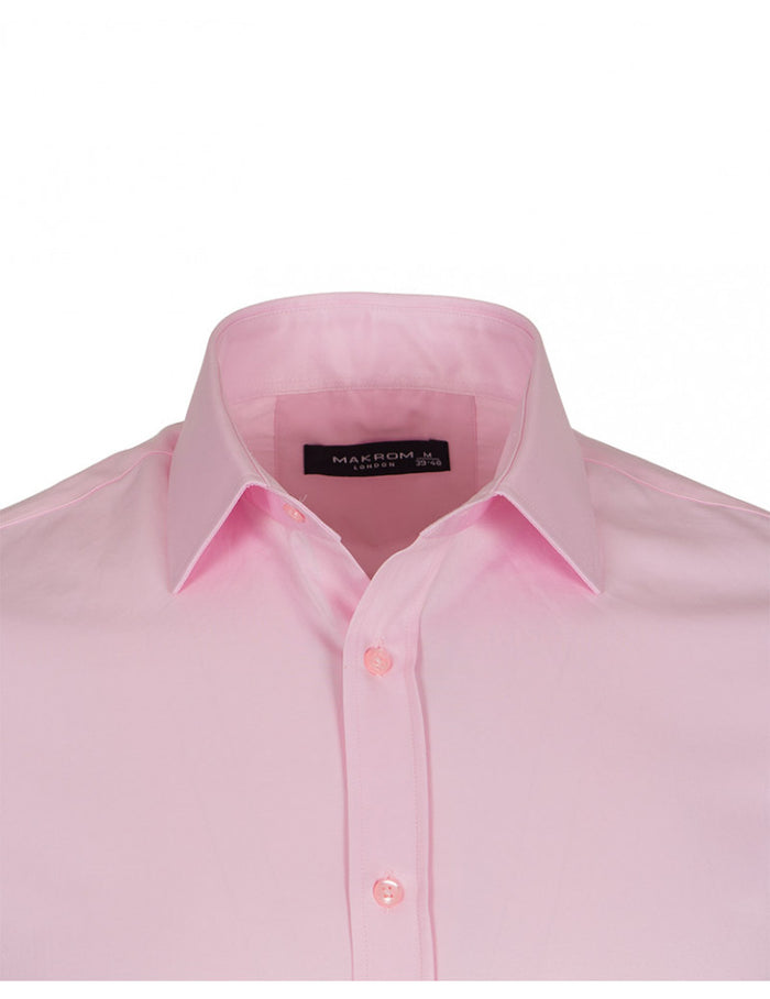 Pink Classic Single Cuff Men's Shirt-Makrom