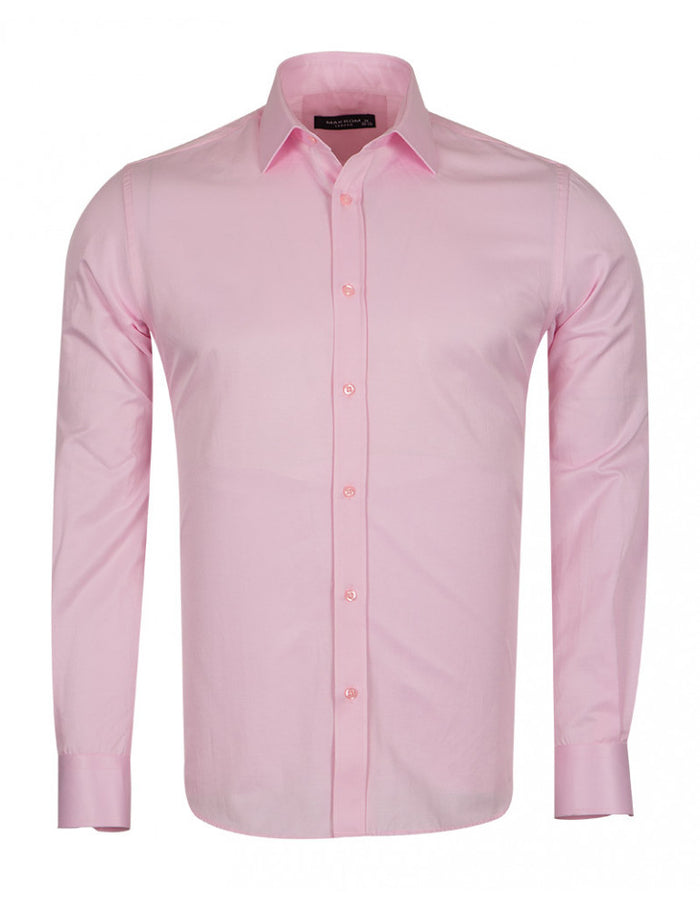 Pink Classic Single Cuff Men's Shirt-Makrom