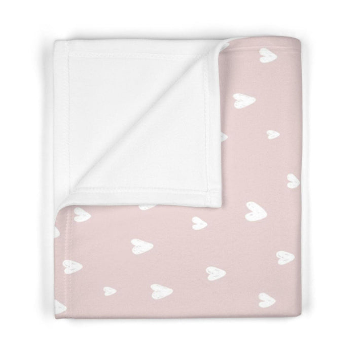 Girls Baby Blankets Pink Hearts, Nursery Bedding, Modern Nursery, Baby Bedding | Pippa + June