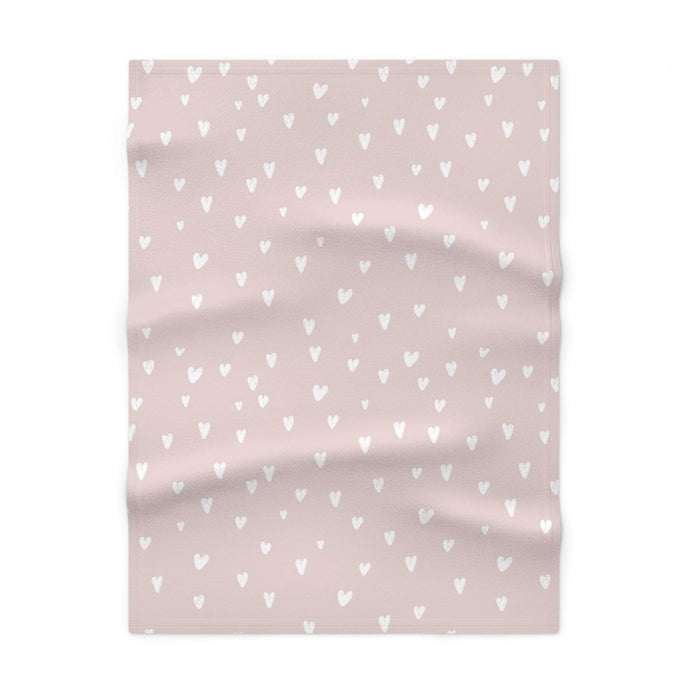 Girls Baby Blankets Pink Hearts, Nursery Bedding, Modern Nursery, Baby Bedding | Pippa + June