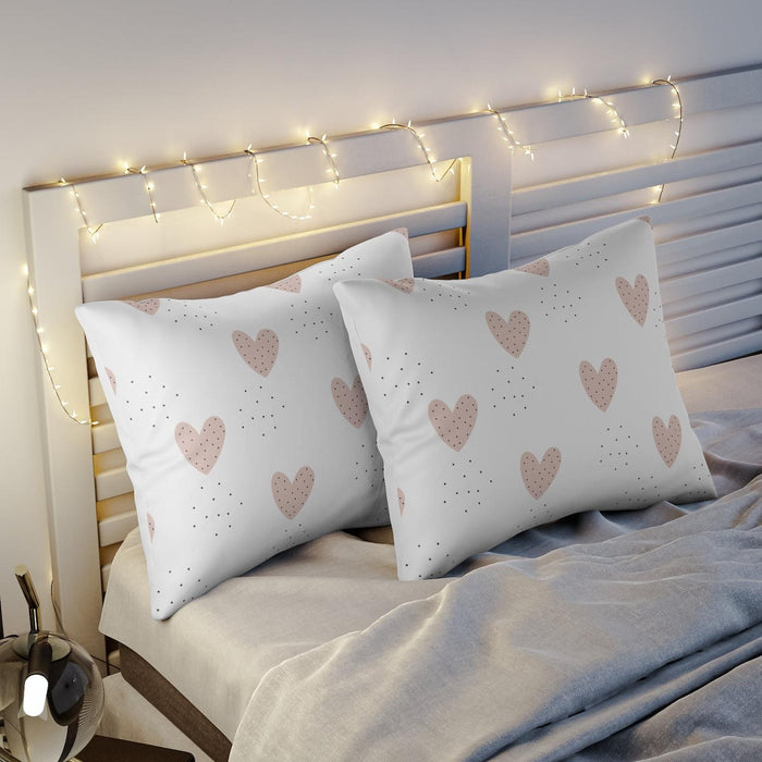 Girl Pillow Sham Pink Hearts, Baby Girl Nursery Bedding | Pippa + June