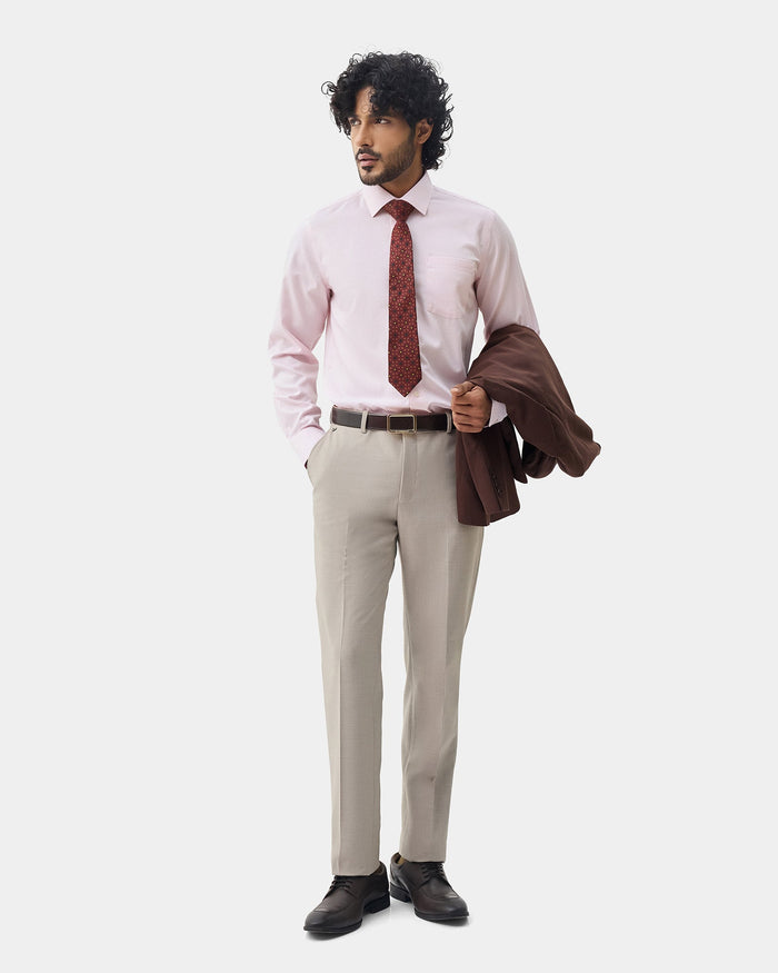 Pink Non Iron Textured Shirt - Elon
