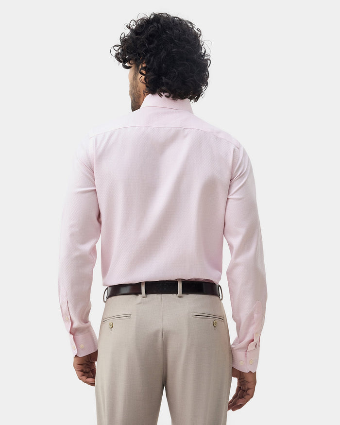 Pink Non Iron Textured Shirt - Elon