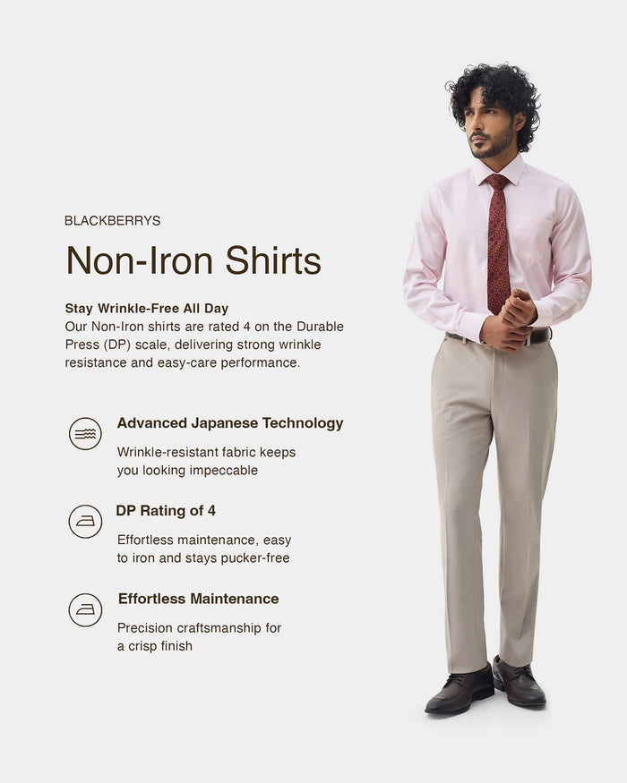 Pink Non Iron Textured Shirt - Elon