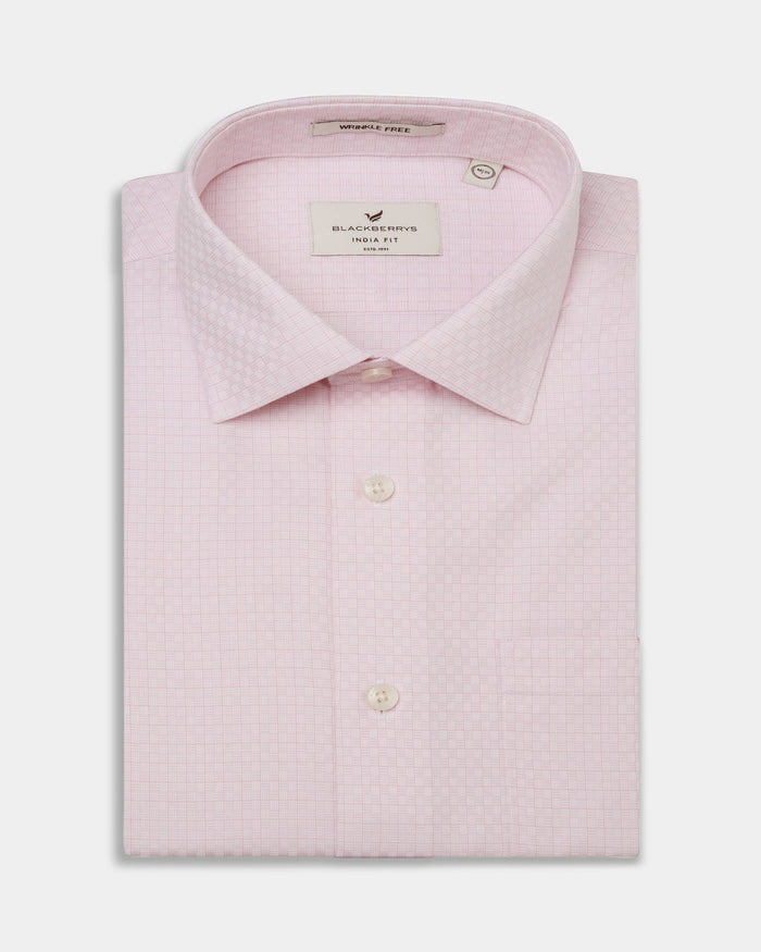 Pink Non Iron Textured Shirt - Elon
