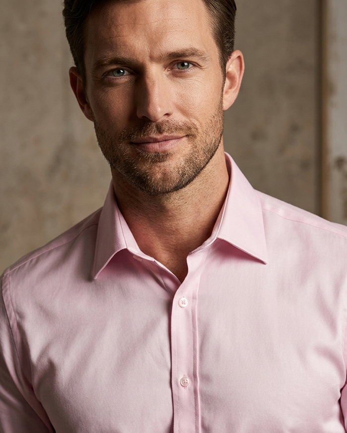 Pink Plain Double Cuff Shirt