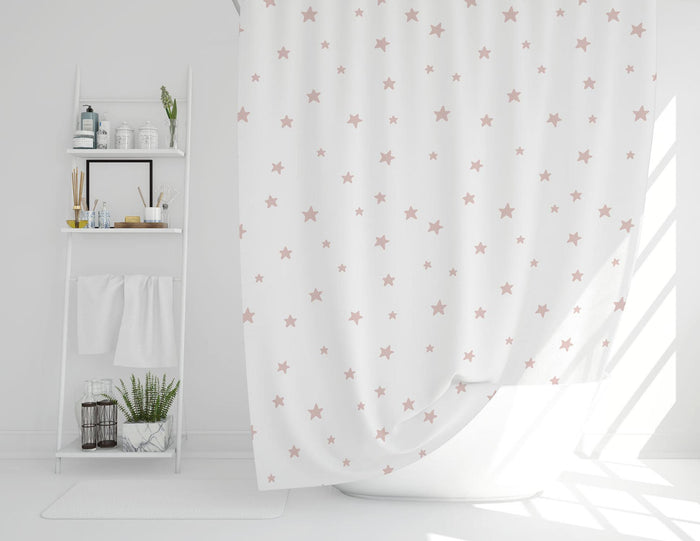 Girls Shower Curtain Pink Stars, Girls Bathroom Decor & Accessories | Pippa + June