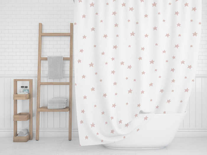 Girls Shower Curtain Pink Stars, Girls Bathroom Decor & Accessories | Pippa + June