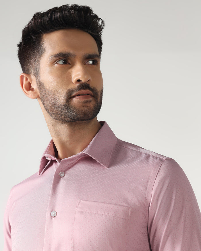 Pink Non Iron Textured Shirt - Relate