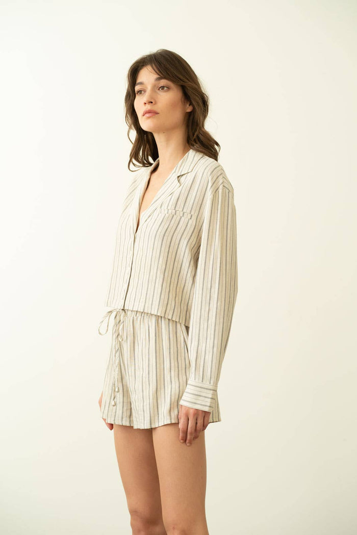 Pinstripe Lounge Shorts