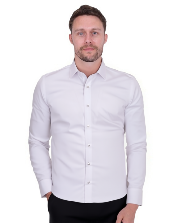 Plain Pure Cotton Men's Shirt-Makrom