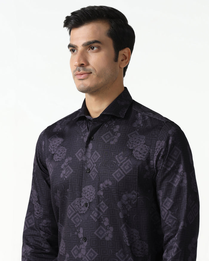 Plum Printed Shirt - Pristine