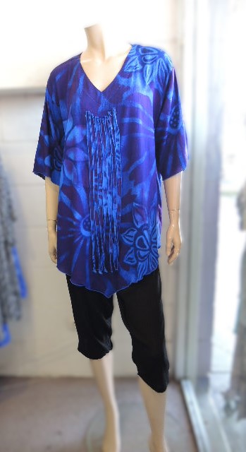 Plusss Crinkle Rayon Tassel Top (Sizes 14-36)
