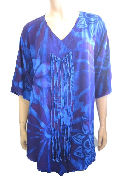 Plusss Crinkle Rayon Tassel Top (Sizes 14-36)
