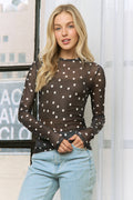 POLKA DOT MESH TOP