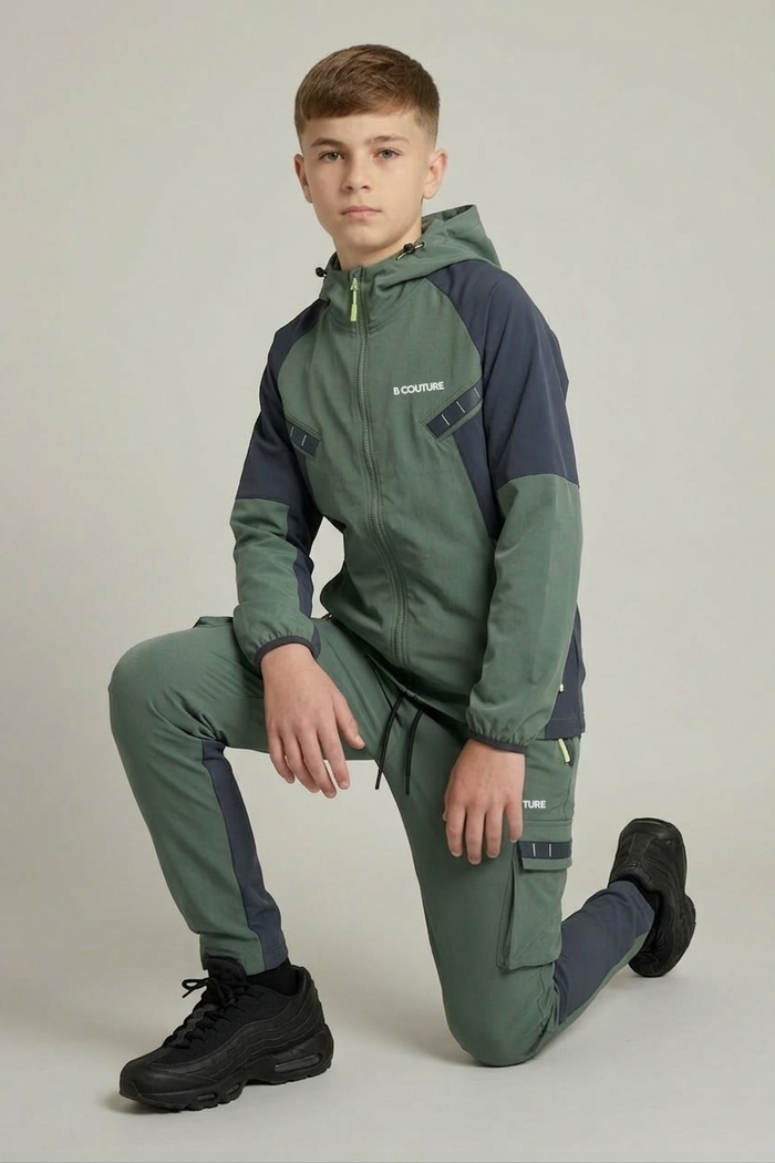 Porter Boys Windbreaker Tracksuit - Gun Metal