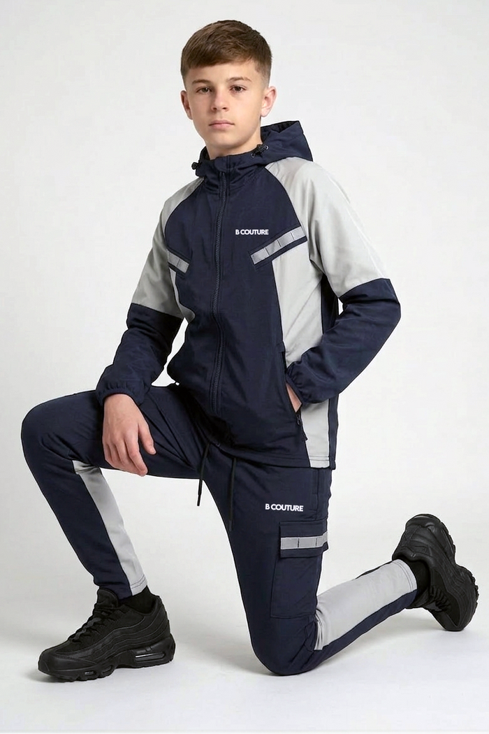 Porter Boys Windbreaker Tracksuit - Navy