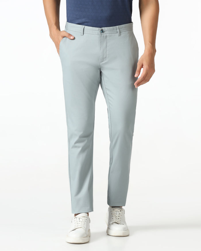 Powder Blue Textured Khakis - Cratuso