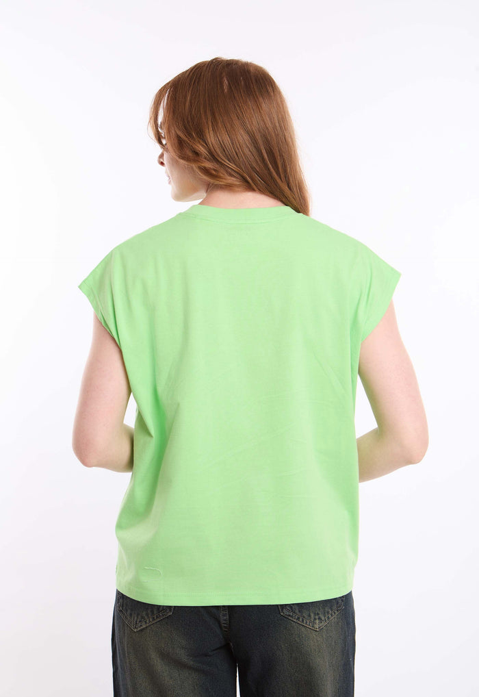 Printed Cap Sleeves Relaxed Fit Tee
