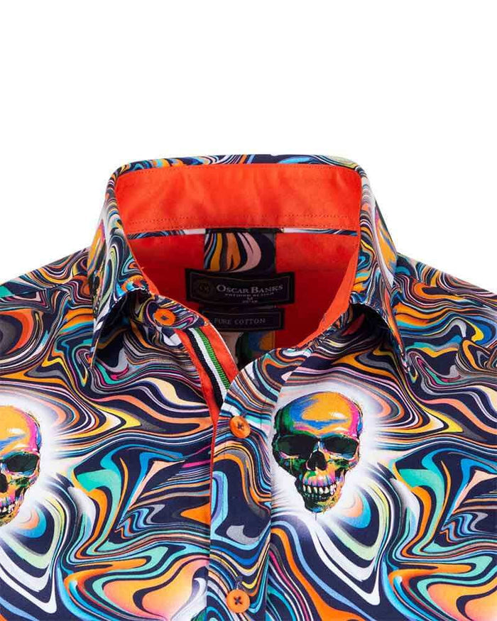 Pure Cotton Groovy Skull Print-Makrom