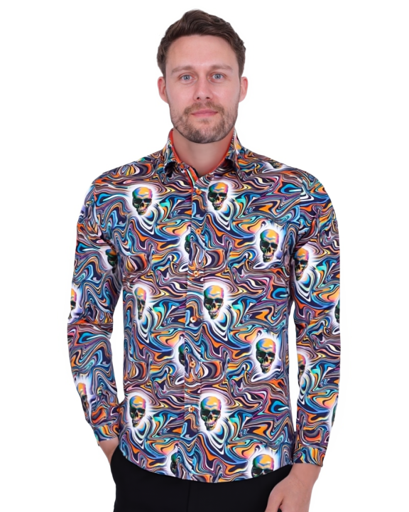 Pure Cotton Groovy Skull Print-Makrom