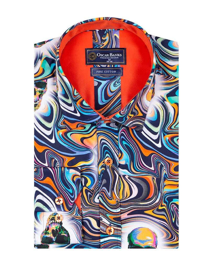 Pure Cotton Groovy Skull Print-Makrom