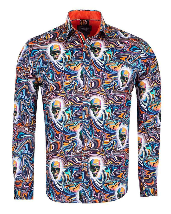 Pure Cotton Groovy Skull Print-Makrom