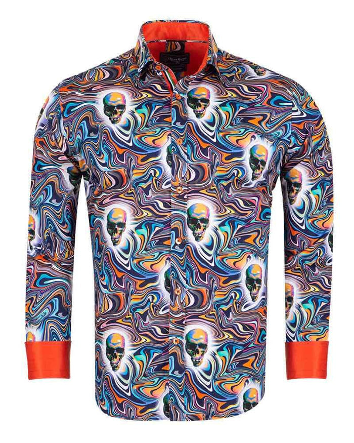 Pure Cotton Groovy Skull Print-Makrom