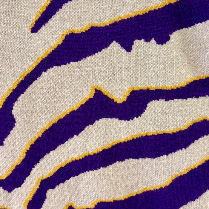 Purple Gold Tiger Game Day Print Knit Vest Top