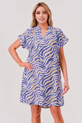 Purple Gold Tiger Print Game Day Shift Dress