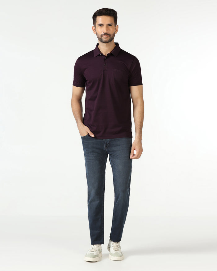 Purple Printed Polo - Peter