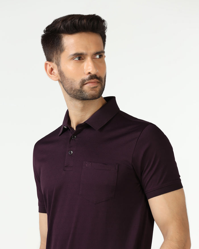 Purple Printed Polo - Peter