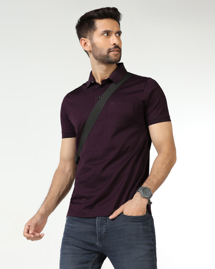 Purple Printed Polo - Peter