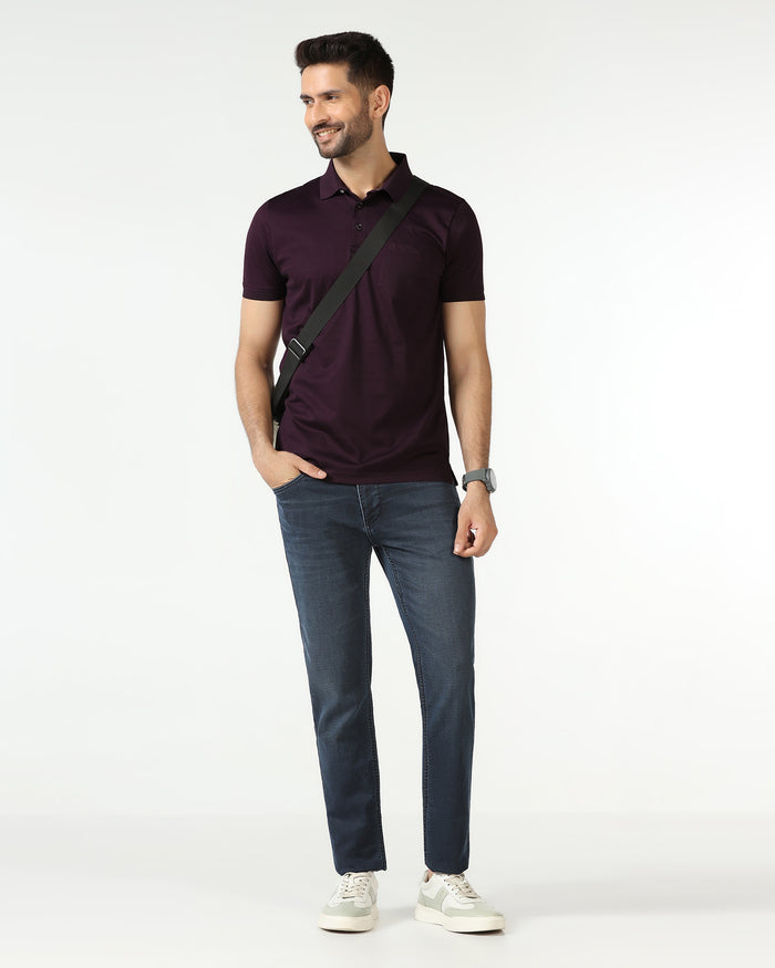 Purple Printed Polo - Peter