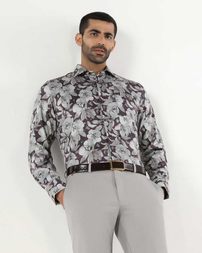Purple Printed Shirt - Platon