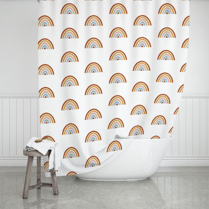 Kids Shower Curtain Rainbows, Gender Neutral, Kids Bathroom Decor & Accessories, Made in the USA | Pippa + June
