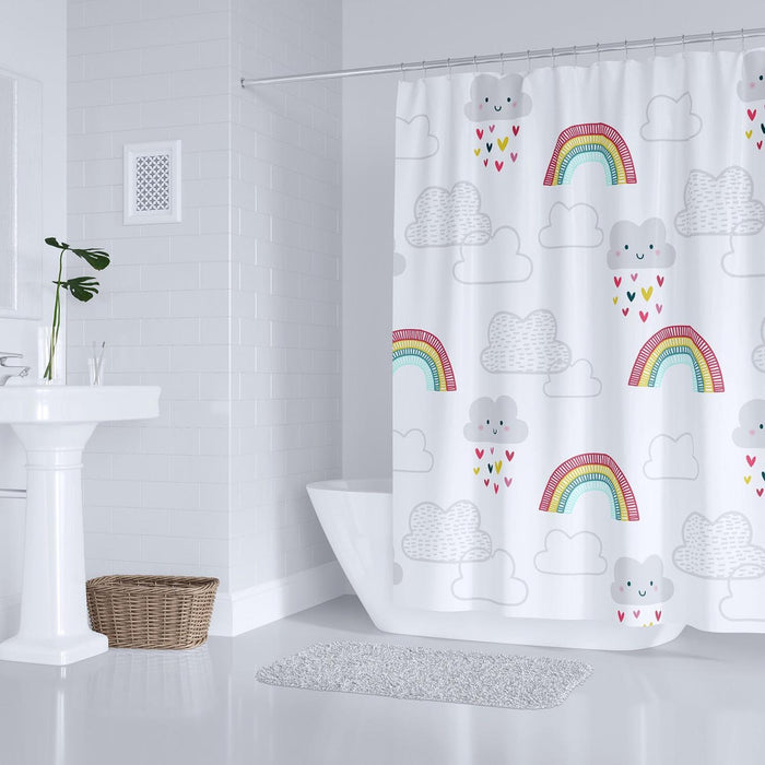 Kids Shower Curtain Rainbows Neutral, Kids Bathroom Decor and Accessories | Curtain Pippa + June